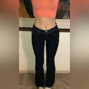 Low rise denim jeans